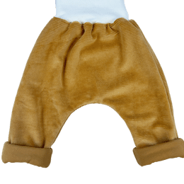 Sarouel évolutif bébé Velours Camel 6-12M