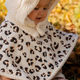 Poncho bébé enfant coton bio / Doublure écrue