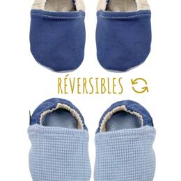 Chaussons bébé souples Bleu