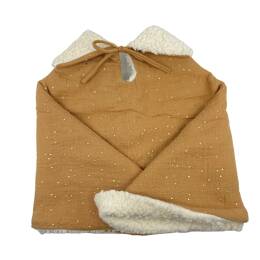 Poncho évolutif bébé enfant Camel doré peluche bio