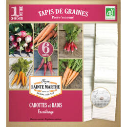 Tapis de graines de carottes et radis en mélange bio