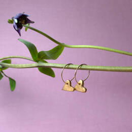 boucles d'oreilles créoles Petites formes coeurs dorés