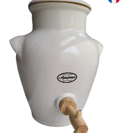 Vinaigrier en grès émaillé blanc Manufrance - 3 litres