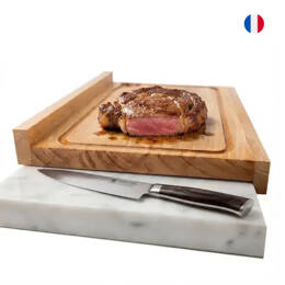 Planche de découpe réversible en hêtre français massif 40 x 32 cm - Manufrance