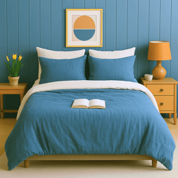 Housse de couette zippée facile à mettre gaze de coton modèle SANTORIN