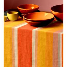 Nappe point de bourdon 170x300 cm  ABRICOT Safran/Capucine Orange