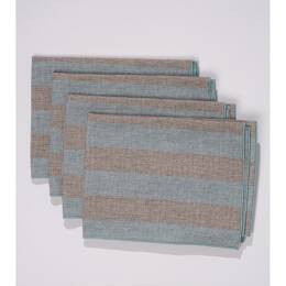 Serviettes PIQUE NIQUE Blue/Brown Vert de Gris point de bourdon