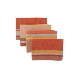 Serviettes PEZILLA-LA-RIVIERE Tomette/Saumon avec ourlets