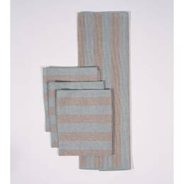 Sets de table PIQUE NIQUE Blue/Brown Vert de Gris point de bourdon