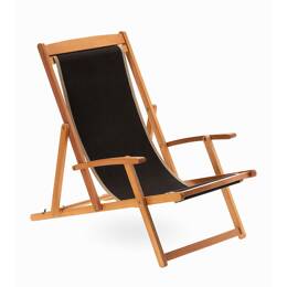 Chilienne Emma Uni Noir Bord Taupe/Beige