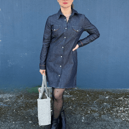 Robe en jean manches longues