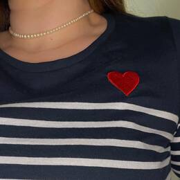 Marinière brodée coeur