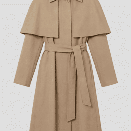 C61 trench coat cape déperlant long beige