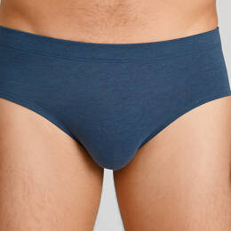 Slip homme uni en coton bleu