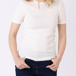 Tee-shirt  thermique femme en laine merinos blanc naturel