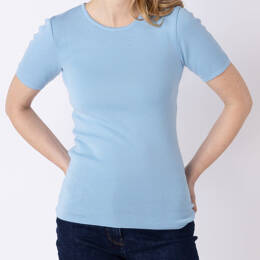 Tee-shirt thermique femme en laine merinos bleu glacier