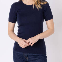 Tee-shirt thermique femme en laine merinos bleu marine