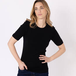 Tee-shirt thermique femme en laine merinos noir