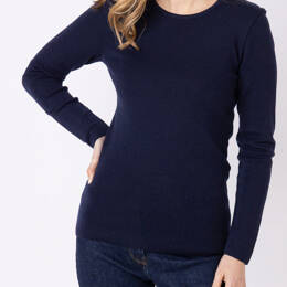 Tee-shirt thermique manches longues femme en laine merinos bleu marine