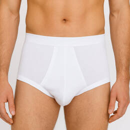 Slip ouvert homme taille haute en coton blanc