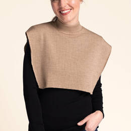 Col plastron mixte laine mérinos beige chaud