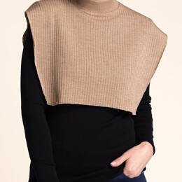 Col plastron mixte laine mérinos beige chaud