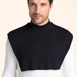 Col plastron mixte laine mérinos noir