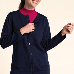 Col plastron mixte laine mérinos rose rubis