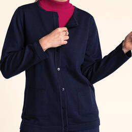 Col plastron mixte laine mérinos rose rubis