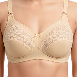 Soutien-gorge sans armatures en coton Rose poudre