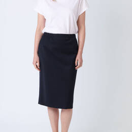 Jupe droite femme bleu marine