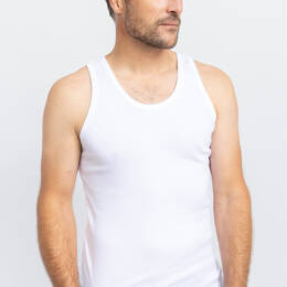 Débardeur fin homme en coton peigné blanc
