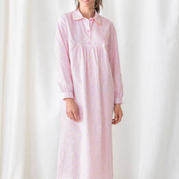 Chemise de nuit femme imprimés fleuris en coton laurier rose