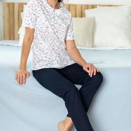 Pyjama femme en coton imprimé parasols