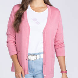Gilet femme en laine merinos rose fard