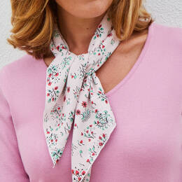 Foulard carré rose en viscose