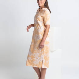Chemise de nuit femme en coton jaune mangue