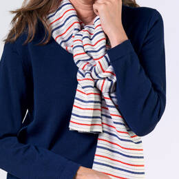 Foulard long femme rayé marine et rouge