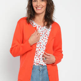 Cardigan femme en laine mérinos Orange Pulpe