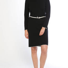 Robe femme en laine mérinos noir