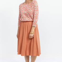 Jupe à panneaux femme orange terracotta