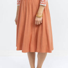 Jupe à panneaux femme orange terracotta