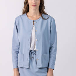Veste femme en molleton coton bleu clair