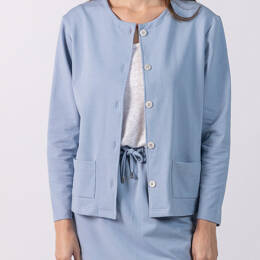 Veste femme en molleton coton bleu clair