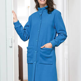 Robe de chambre femme polaire en polyester bleu azur