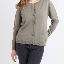 Cardigan femme en laine jersey épais Vert Olive