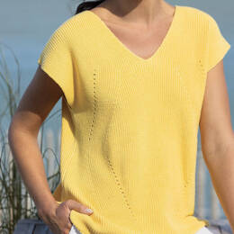 Pull sans manches femme jaune