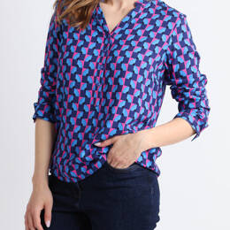 Blouse femme en viscose chaude bleu