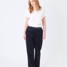 Pantalon large femme bleu marine