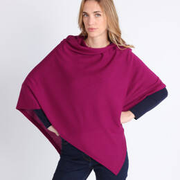 Poncho femme en laine mérinos violet